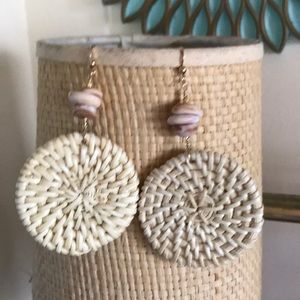 Handmade Bamboo Puka Shell Dangle Earrings